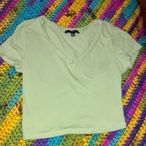 Mint Green SMALL V-Neck Women's Top EUC by Ambiance